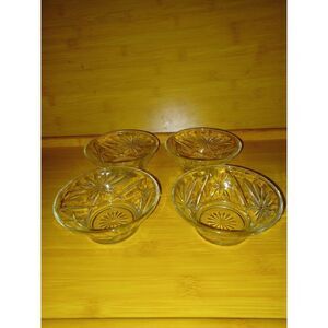 Set Of 4 Anchor‎ Hocking Clear Glass Berry Bowls 4"